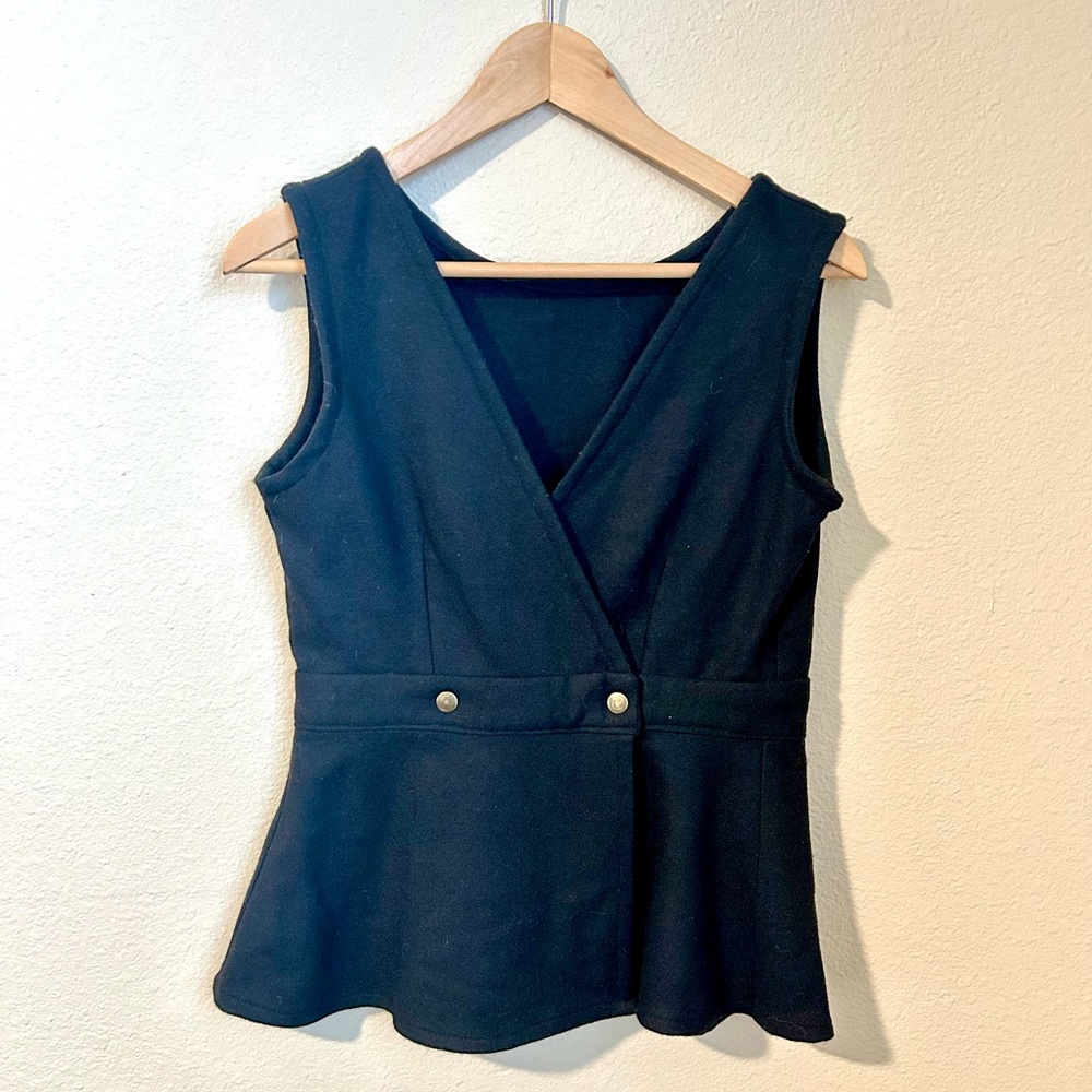 Toile & Stripes Gwyneth handmade wool wrap vest top